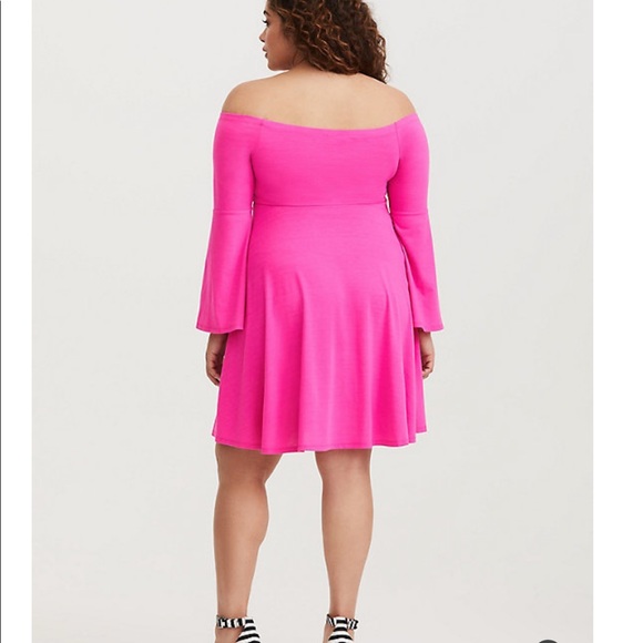 NWT BRIGHT PINK JERSEY SKATER MINI DRESS Sz 10/00 - Picture 3 of 9